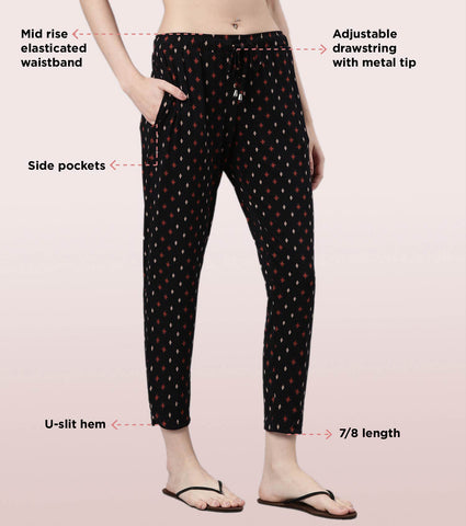 Shop-In Pants - Tapered Lounge Pants With Self Fabric Drawstring With –  Enamor