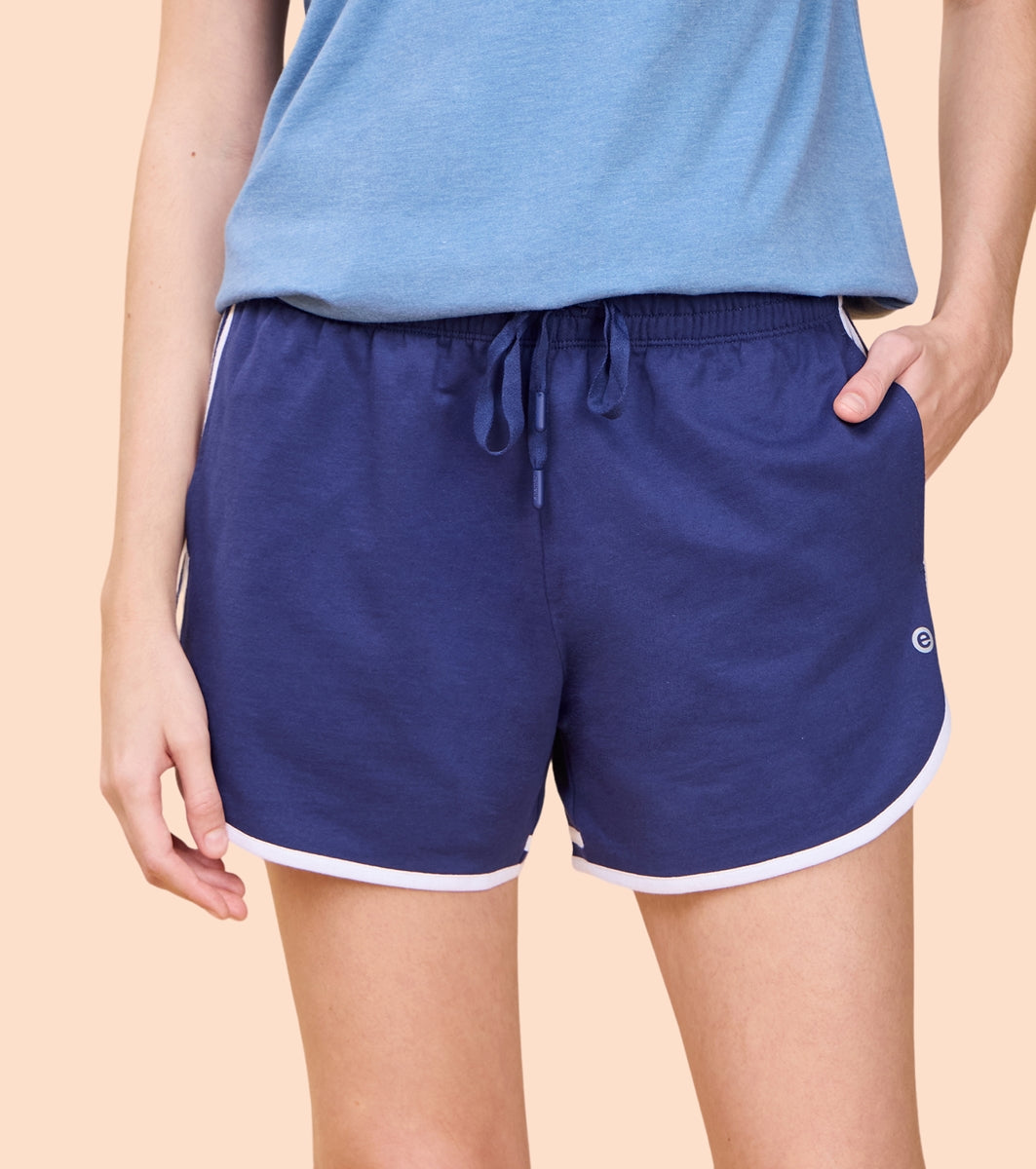 Enamor E702 Boxer Shorts - Cotton Terry Shorts with Contrast Binding for Stylish Comfort