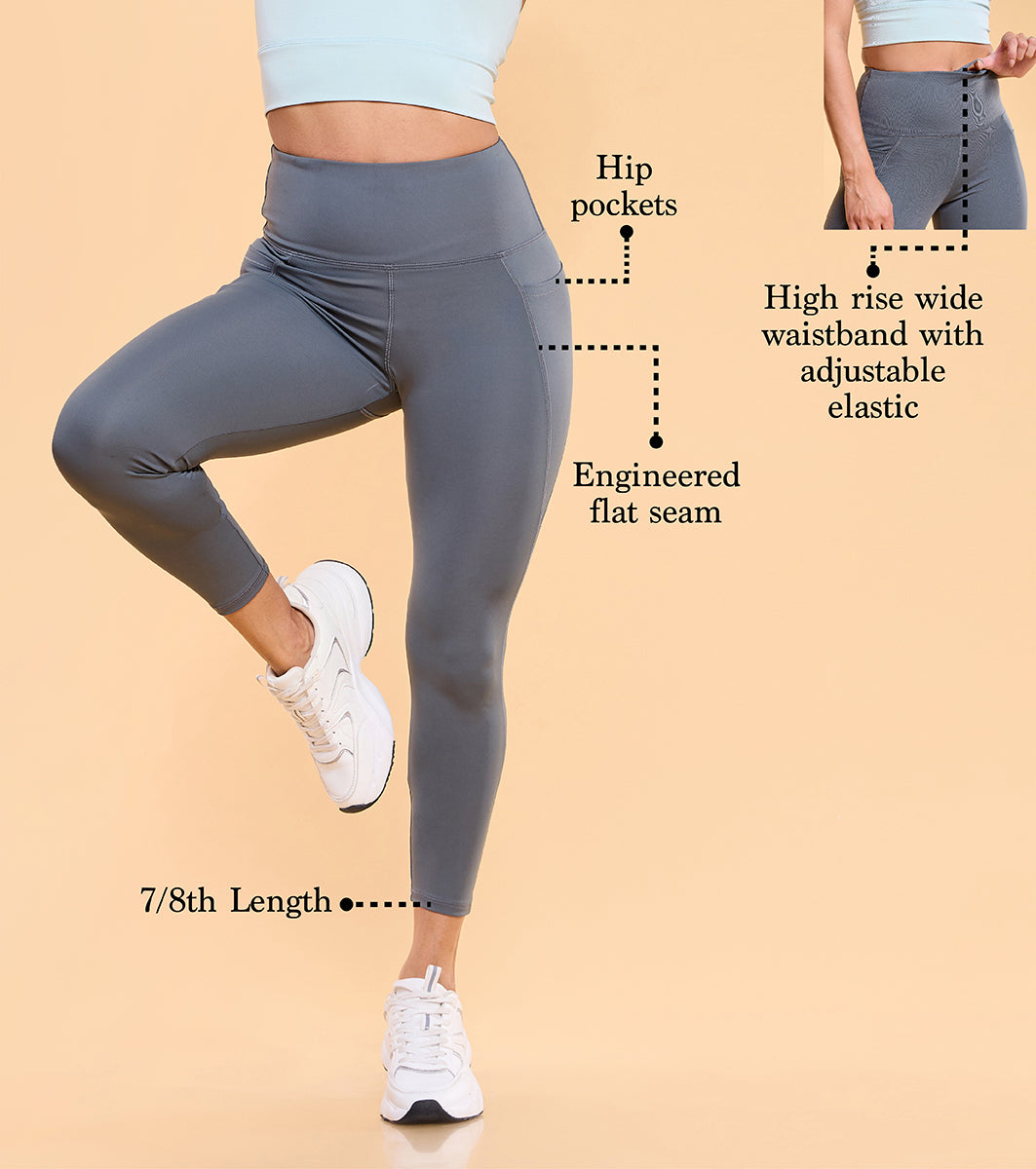 Enamor A605 Basic Workout Legging Dry Fit High Waist Basic Workout Leggings