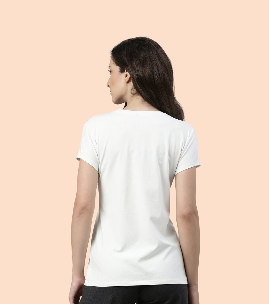 Basic Crew Tee – Graphic Print | Short Sleeve Crew Neck Stretch Cotton Tee