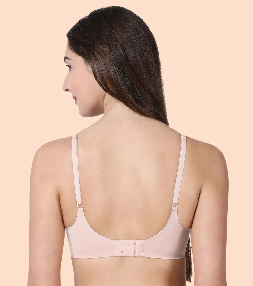 Enamor InvisiBra F084 Seamless Ultra Smoothening with Invisible Edges T-Shirt Bra - Padded Wirefree Medium Coverage - Black