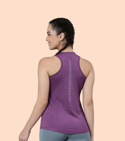 Basic Workout Tank | Dry Fit Racer Tank With Refective Graphic Relaxed Fit | Regular Length |A 308