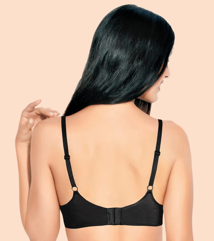 Enamor InvisiBra F084 Seamless Ultra Smoothening with Invisible Edges T-Shirt Bra - Padded Wirefree Medium Coverage - Black