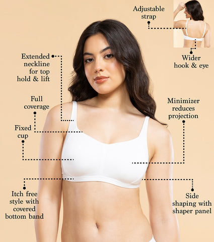 Enamor A058 Cotton Eco-Antimicrobial Comfort Minimizer Bra