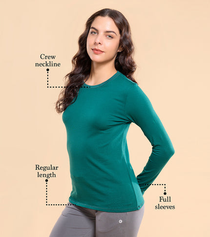 Enamor E057 Essentials Cotton Long Sleeve Crew Tee