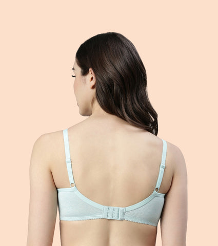 Enamor Eco-Melange MT02 Sectioned Lift and Support Cotton Nursing Bra for Women- High Coverage, Non Padded and Wirefree - Capri Melange