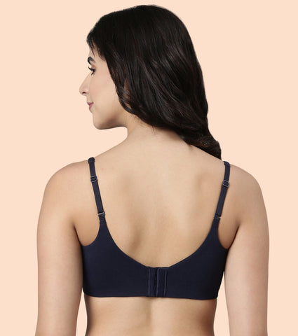 Enamor BambooBliss A077 Ultimate Softness Innovation Bamboo Cotton Full Support T-shirt Bra for Women- High Coverage, Padded and Wirefree