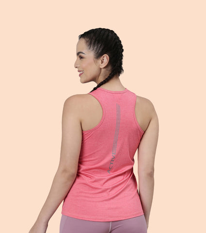 Basic Workout Tank | Dry Fit Racer Tank With Refective Graphic Relaxed Fit | Regular Length |A 308