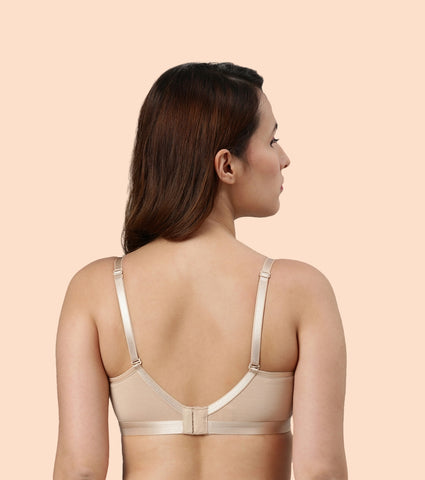 Enamor Fab-Cool A165 Antimicrobial Ultimate Coverage Cotton T-shirt Bra for Women- High Coverage, Padded and Wirefree - Pale Skin