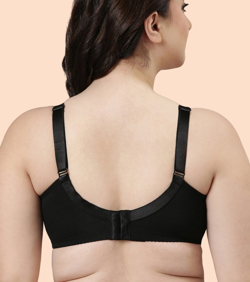 Enamor Body Transform F097 Smooth Contour Lift Bra for Women- Full Coverage, Non Padded and Wirefree - Black