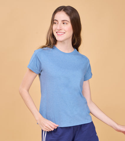 Enamor E306 Basic Cut and Sew Tee - Short Sleeve Cotton T-Shirt with Classic Cut & Sew Detail