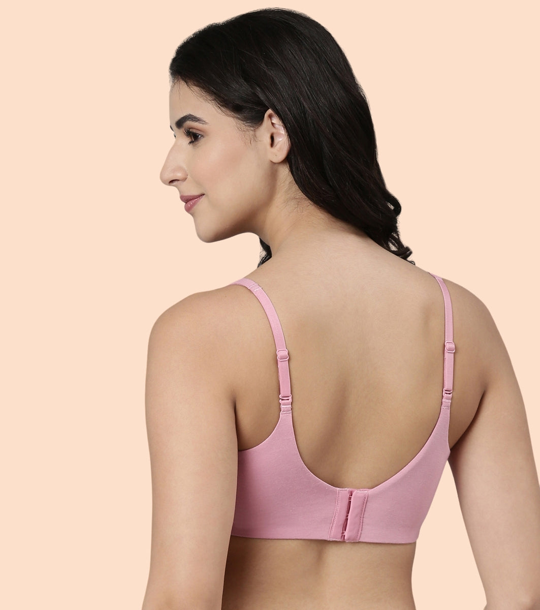 Enamor BambooBliss A077 Ultimate Softness Innovation Bamboo Cotton Full Support T-shirt Bra for Women- High Coverage, Padded and Wirefree