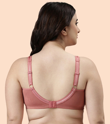 Enamor Super Lift Classic Full Support Bra For Women - Non-Padded, Non-Wired Bra For Full Coverage & Support | A112 | Rosette