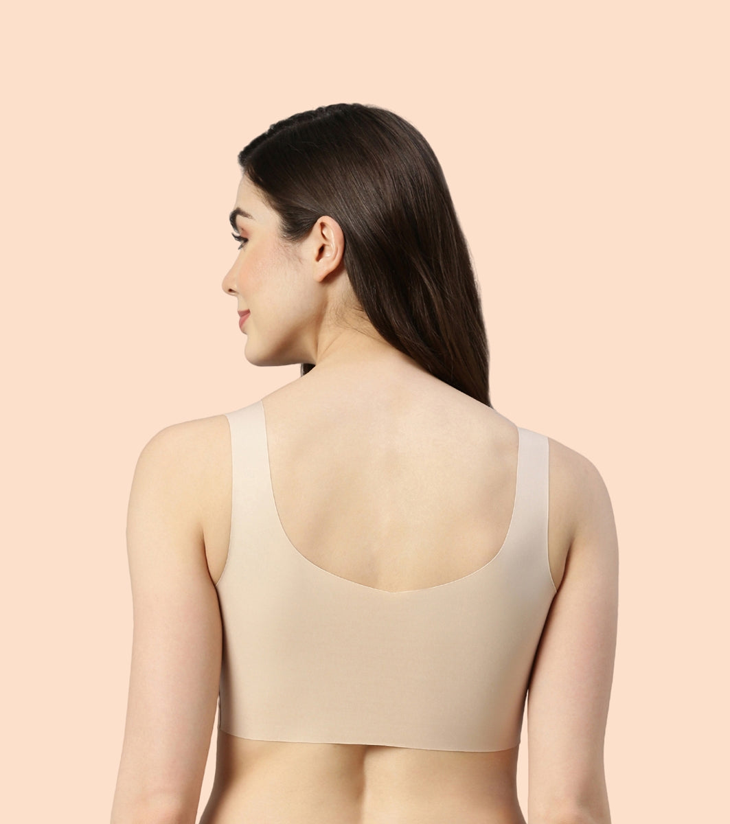 Enamor InvisiBra F070 Ultra Smooth Freedom Bra for Women- Padded Wirefree and Full Coverage - Pale Skin