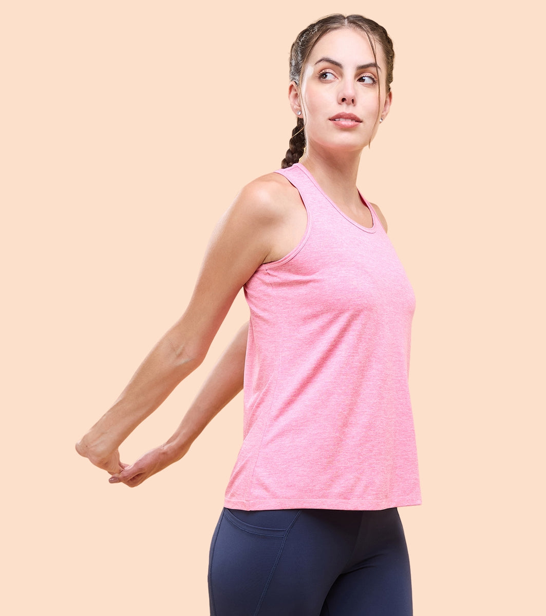 Enamor Womens Athleisure A308- Basic Workout Dry Fit Crew Neck Activewear Tee