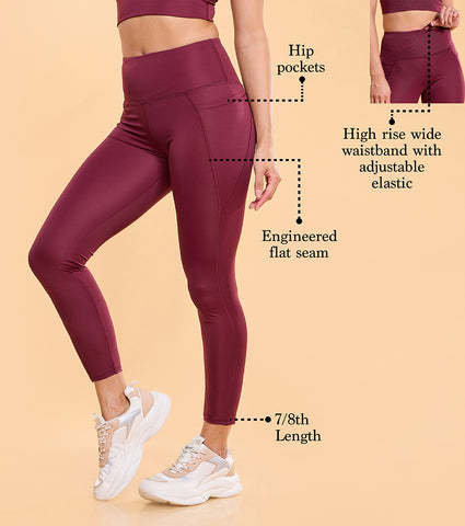 Enamor A605 Basic Workout Legging Dry Fit High Waist Basic Workout Leggings