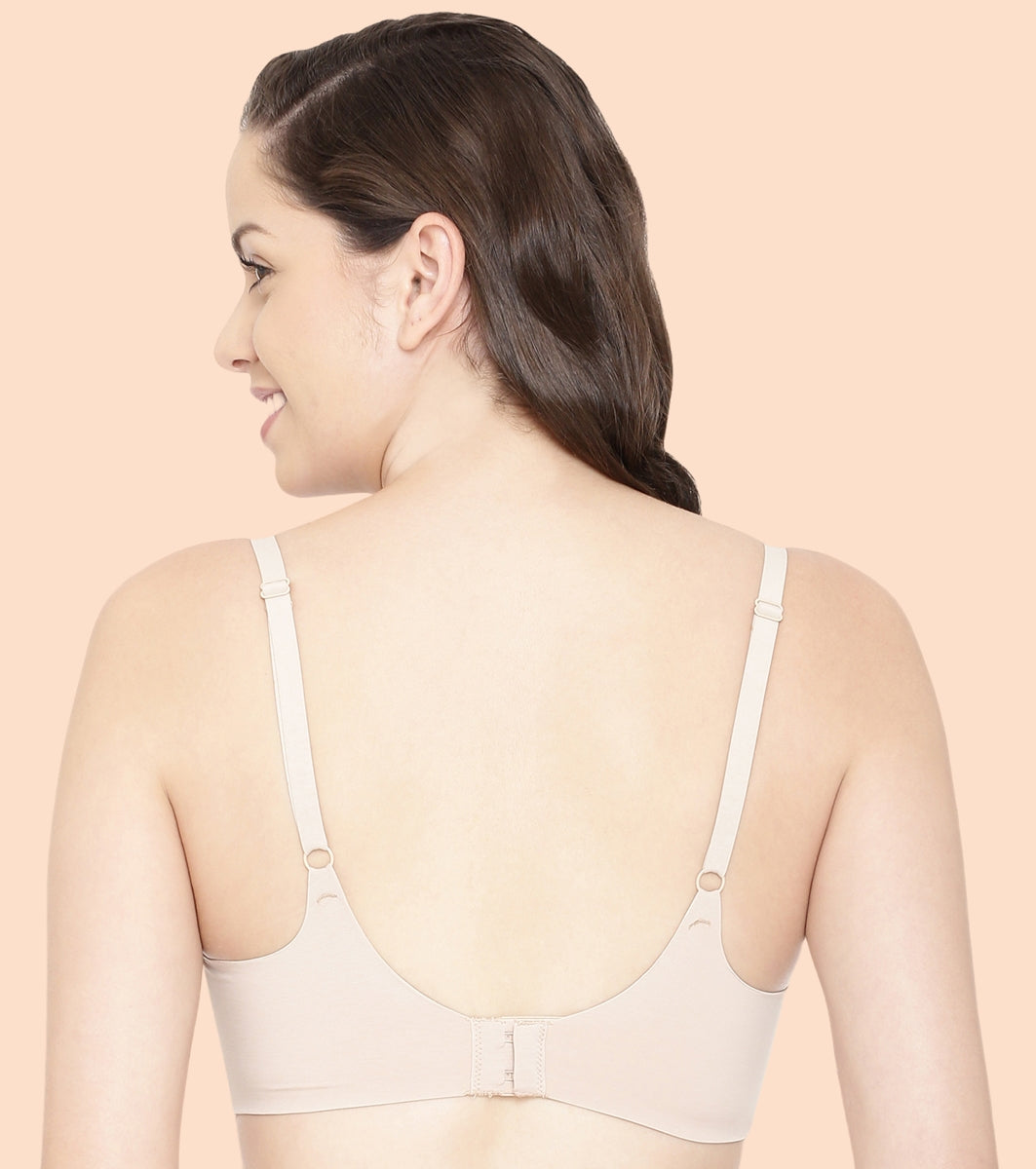 Enamor InvisiBra F084 Seamless Ultra Smoothening with Invisible Edges T-Shirt Bra - Padded Wirefree Medium Coverage - Nude