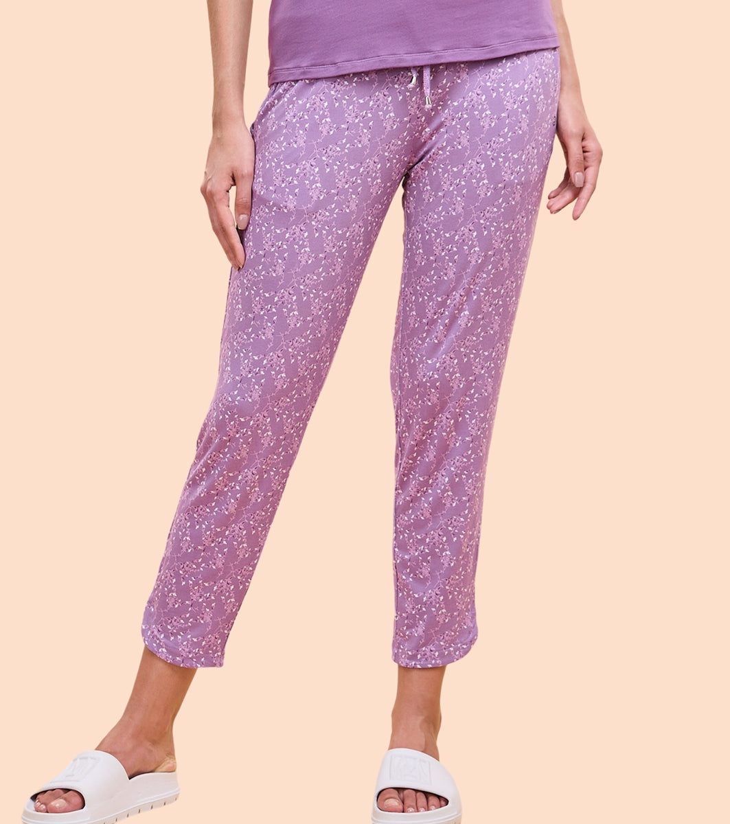 Enamor Essentials Womens E048-Mid Rise 7/8th Relaxed fit Lounge Pants