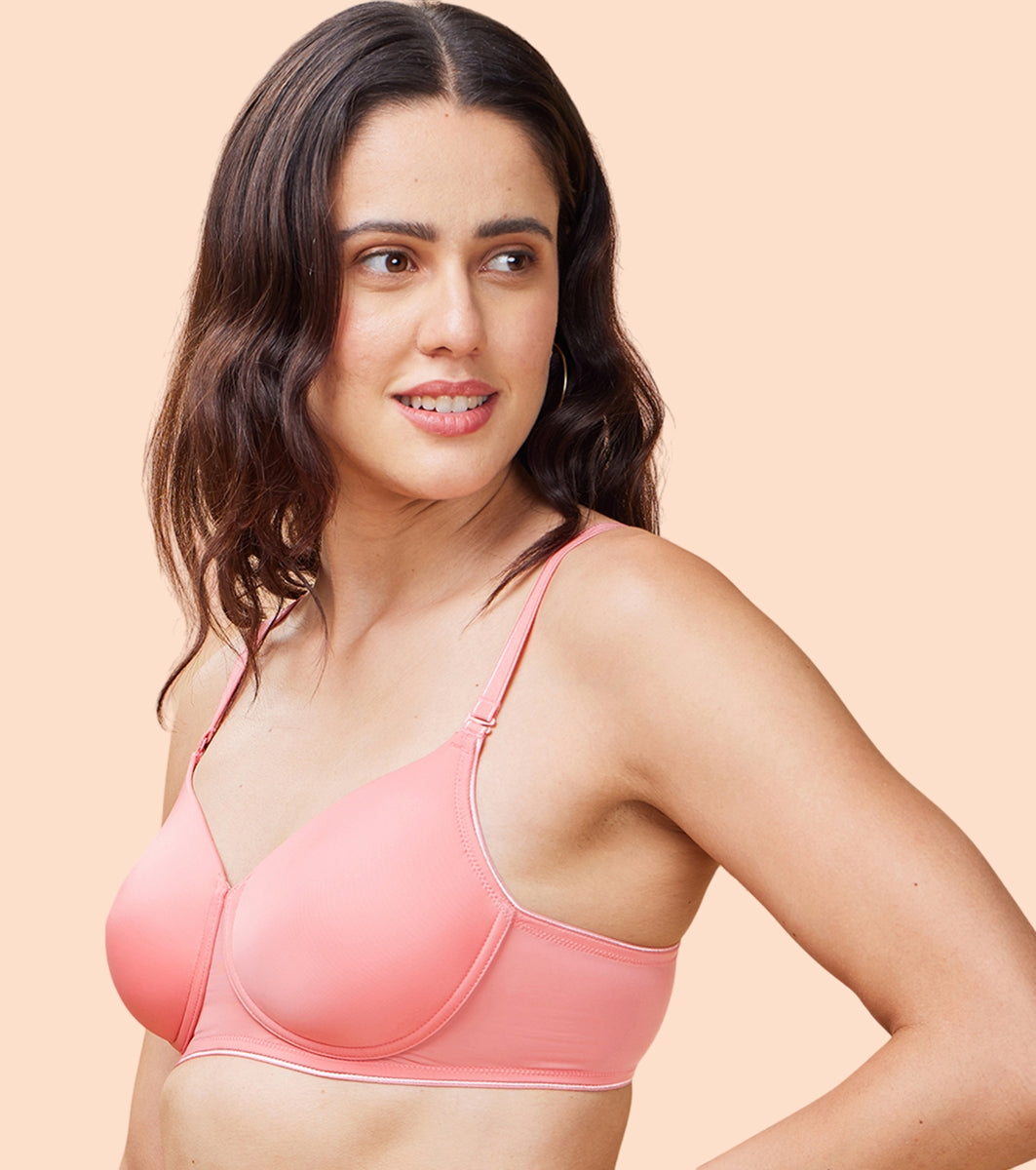 Enamor Dope Dye F165 Ecolite Fabric Smooth Support Bra for Women - Padded, Wirefree and High Coverage