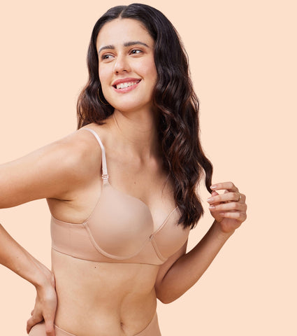 Enamor Body Transform F114 Air Brush Multiway Plunge Push-Up Bra for Women- Medium Coverage, Padded and Wired