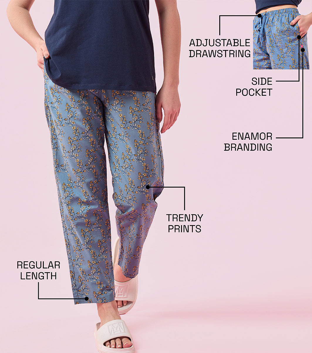 Essentials – E4A5 Hangout Pant Relaxed Fit | Mid Rise | Regular Length - Vintage Bloom Print