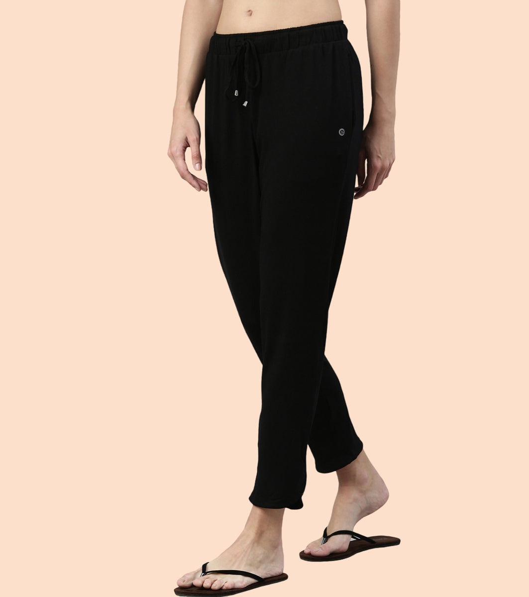 Enamor Essentials Womens E048-Mid Rise 7/8th Relaxed fit Lounge Pants