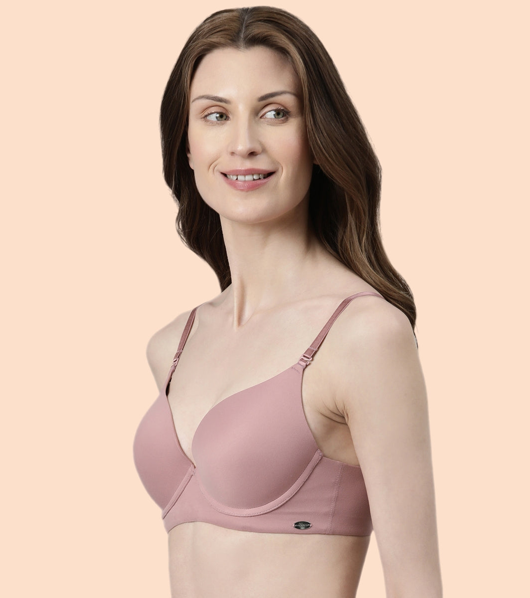 Enamor Body Transform F114 Air Brush Multiway Plunge Push-Up Bra for Women- Medium Coverage, Padded and Wired