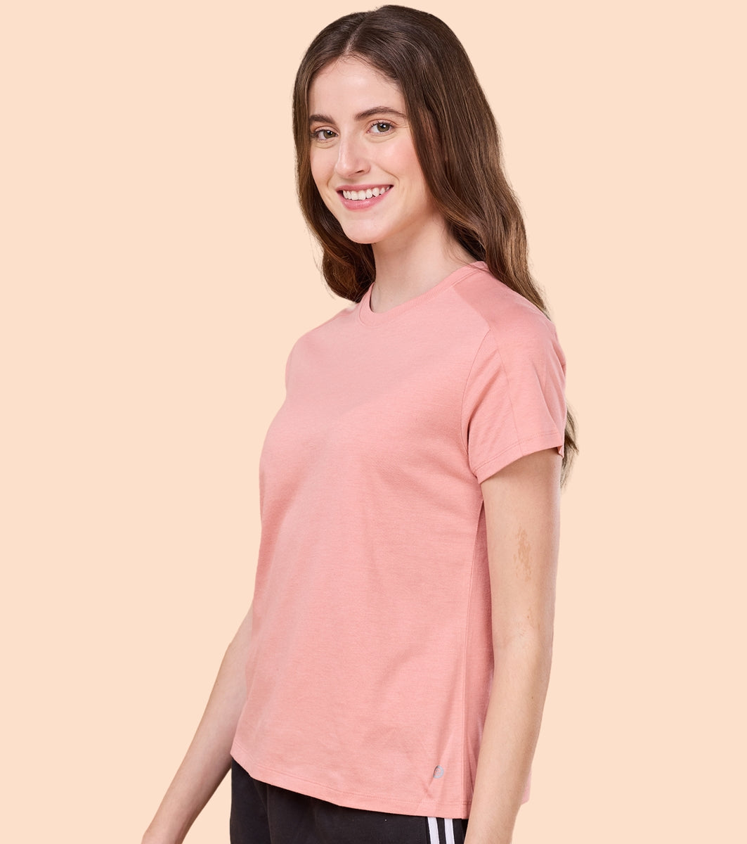 Enamor E306 Basic Cut and Sew Tee - Short Sleeve Cotton T-Shirt with Classic Cut & Sew Detail