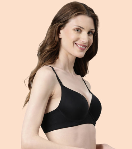 Enamor Body Transform F114 Air Brush Multiway Plunge Push-Up Bra for Women- Medium Coverage, Padded and Wired