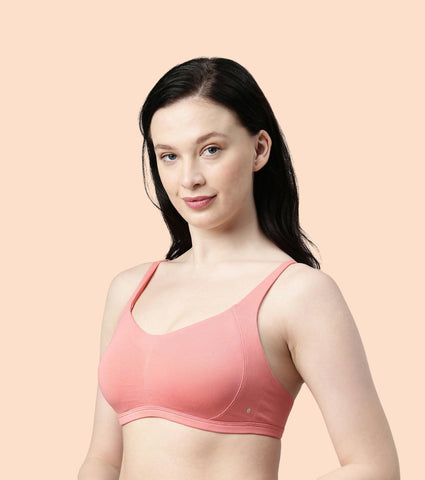 Enamor Intellifresh A058 Eco-antimicrobial Cotton Minimizer Bra for Women- Full Coverage, Padded and Wirefree - Pale Skin