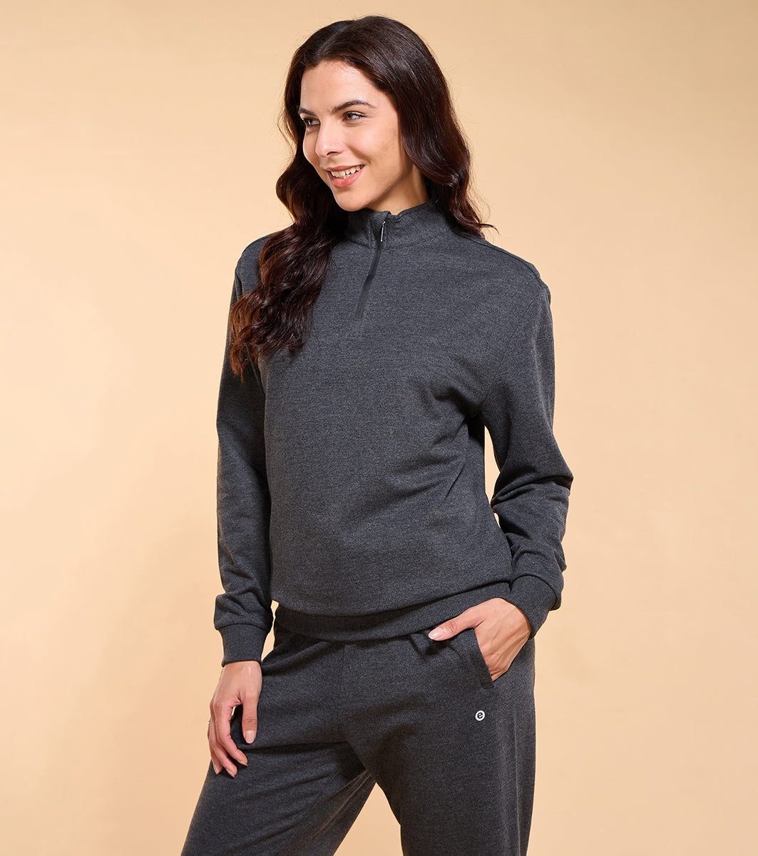 Enamor E904 Cotton Rich Fleece Sweatshirt - Relaxed Fit, Regular Length