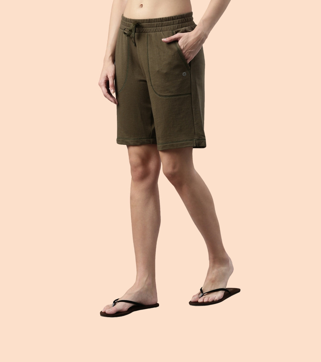 Relax Bermuda | Knee Length Shorts With Adjustable Waistband & Pockets