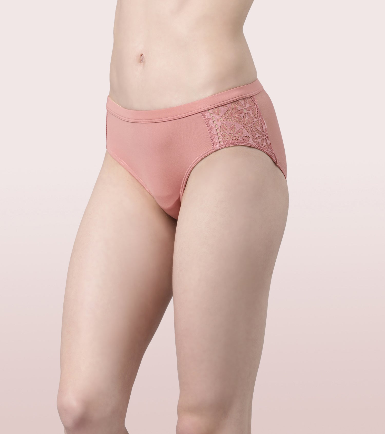 Low Rise All-Over Pink Floral Lace With Bow & Black Trim Thong - Knickers