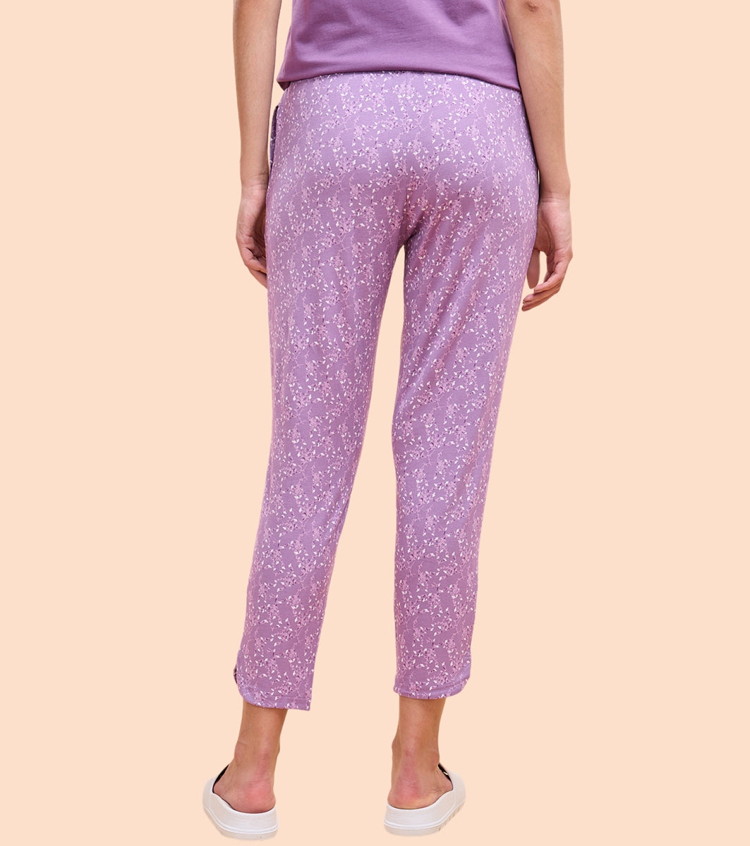 Enamor Essentials Womens E048-Mid Rise 7/8th Relaxed fit Lounge Pants