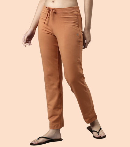 Lounge Pants | Basic Straight Leg Pants With Adjustable Drawstring And Zipper Pockets