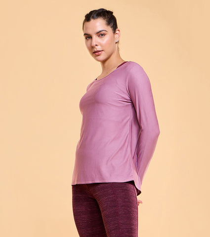 Enamor A312 Jacquard Long Sleeve Relaxed Fit Regular Length T-Shirt