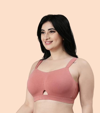 Enamor Cloud Soft A064 Cotton Full Support Minimizer Bra for Women -Padded ,Wirefree and  Full Coverage