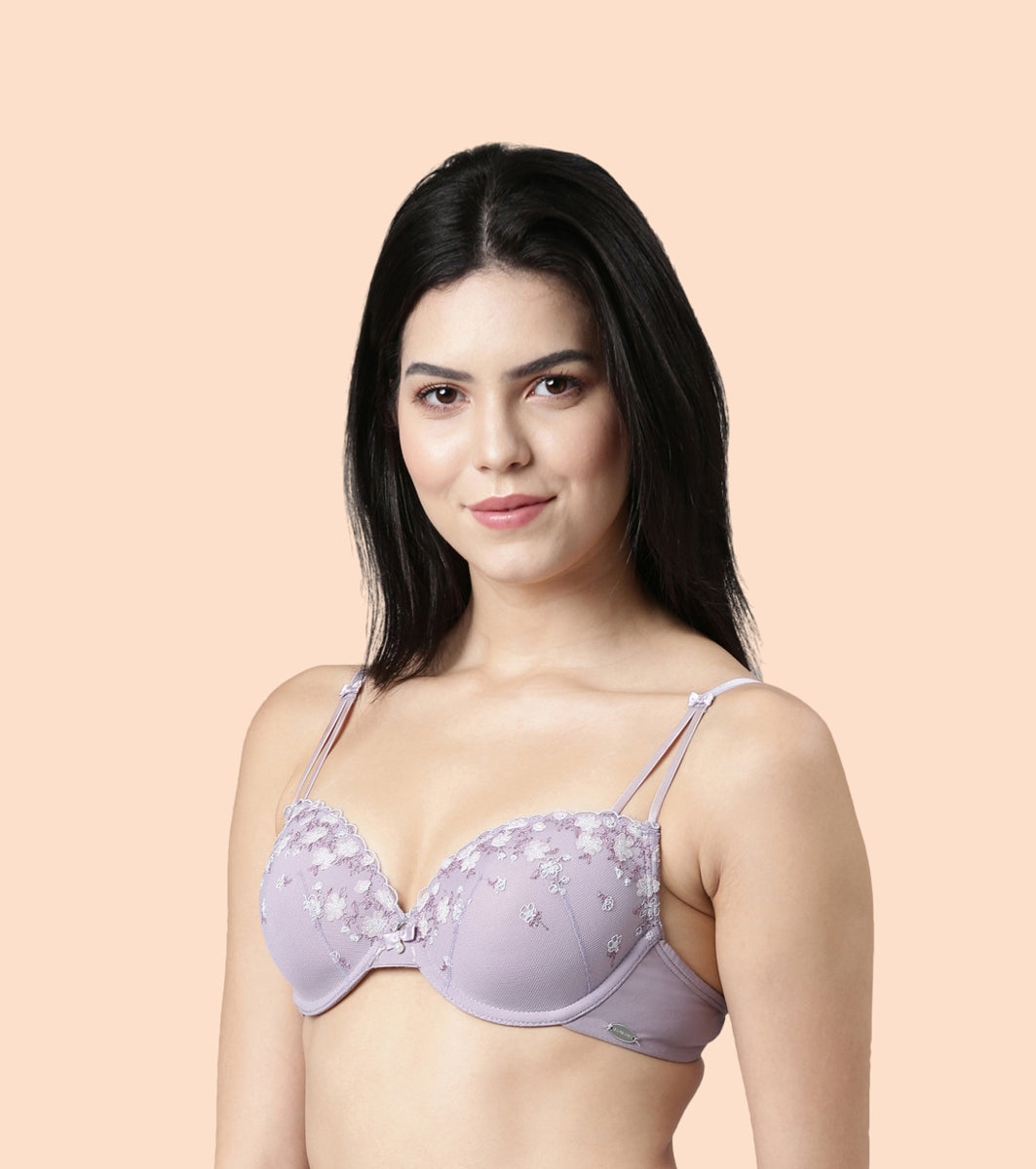 Enamor F127
LUXE LACE BRA
PADDED WIRED MEDIUM COVERAGE