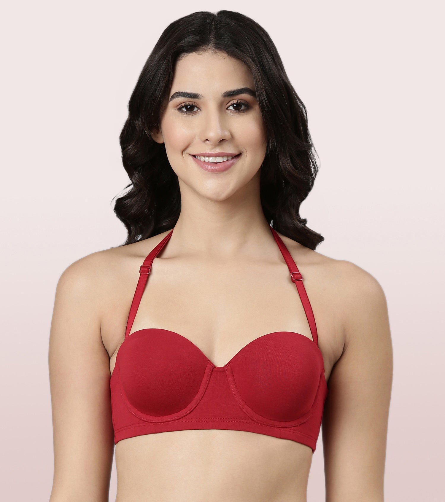 Buy Enamor Double Layered Non Wired 3/4Th Coverage Strapless Bra - Black at  Rs.849 online