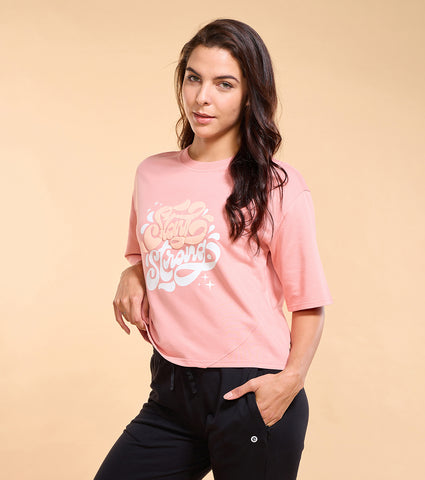 Enamor E3G4 Boxy Tee Cotton Terry T Shirt-Graphic