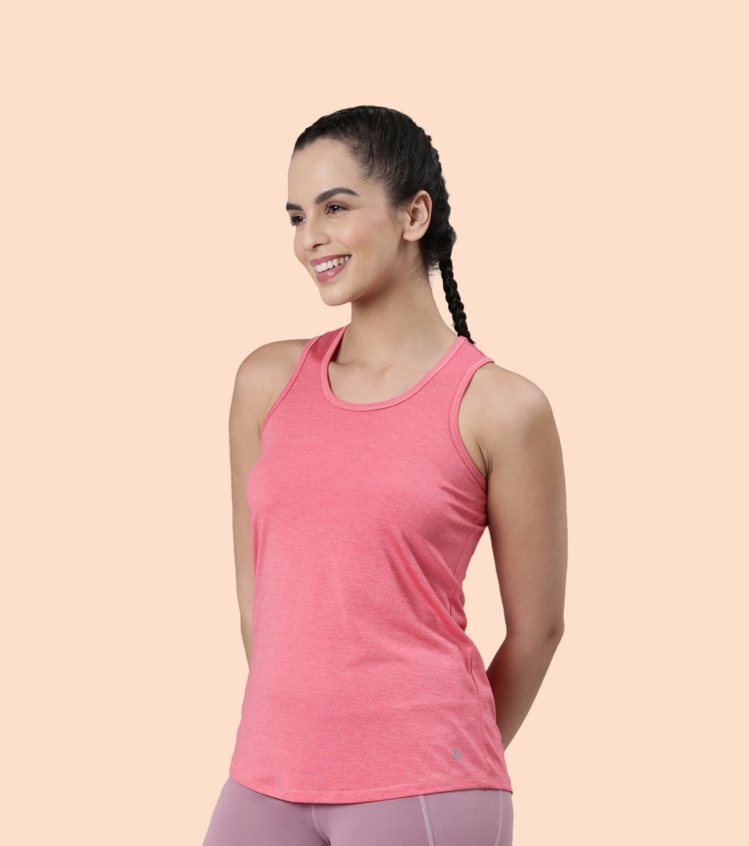 Basic Workout Tank | Dry Fit Racer Tank With Refective Graphic Relaxed Fit | Regular Length |A 308