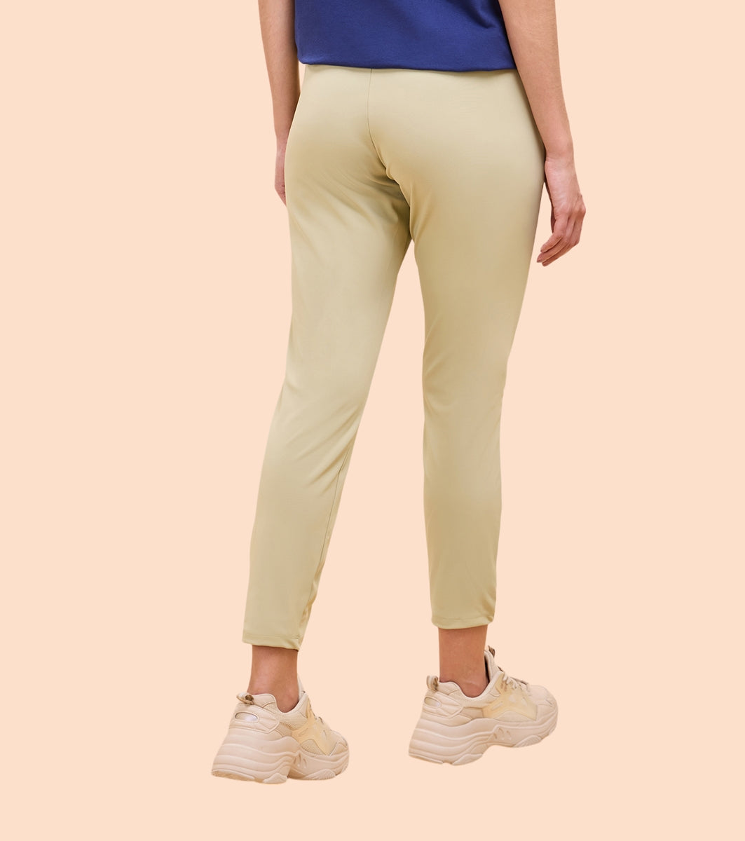 Enamor Athleisure Womens E068-Dry Fit Antimicrobial Mid Rise Smart Active Travel Pants