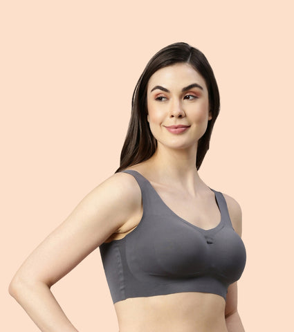 Enamor InvisiBra F070 Ultra Smooth Freedom Bra for Women- Padded Wirefree and Full Coverage - Pale Skin