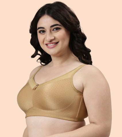 Enamor Full Support Smooth Super Lift Bra For Women - Non-Padded, Non-Wired, Full-Coverage Bra | FB12 | Buff