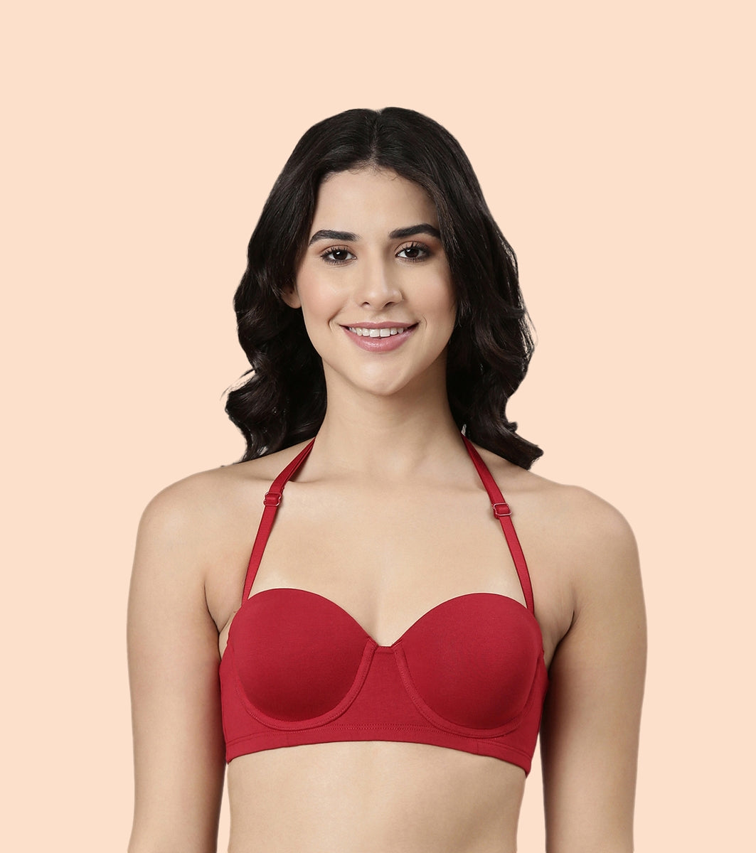 Enamor Multiway Bra For Women | High Coverage Cotton Strapless Bra For No Spill Coverage | A078Enamor Multiway Bra For Women | High Coverage Cotton Strapless Bra For No Spill Coverage | A078