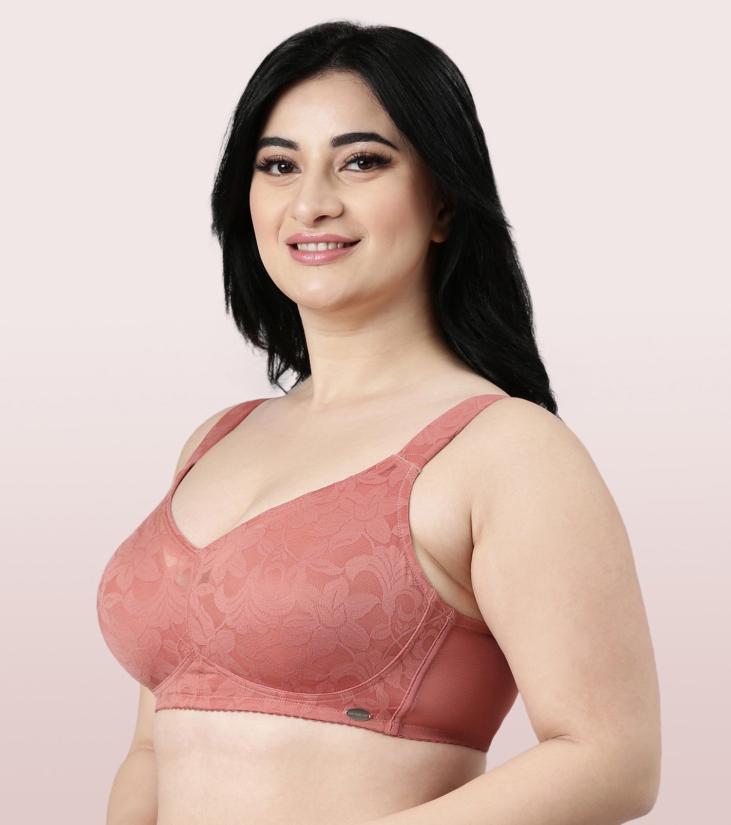 Enamor Women Non Padded Wirefree Full Coverage Ultimate Curve Support  T-Shirt Bra (38G)
