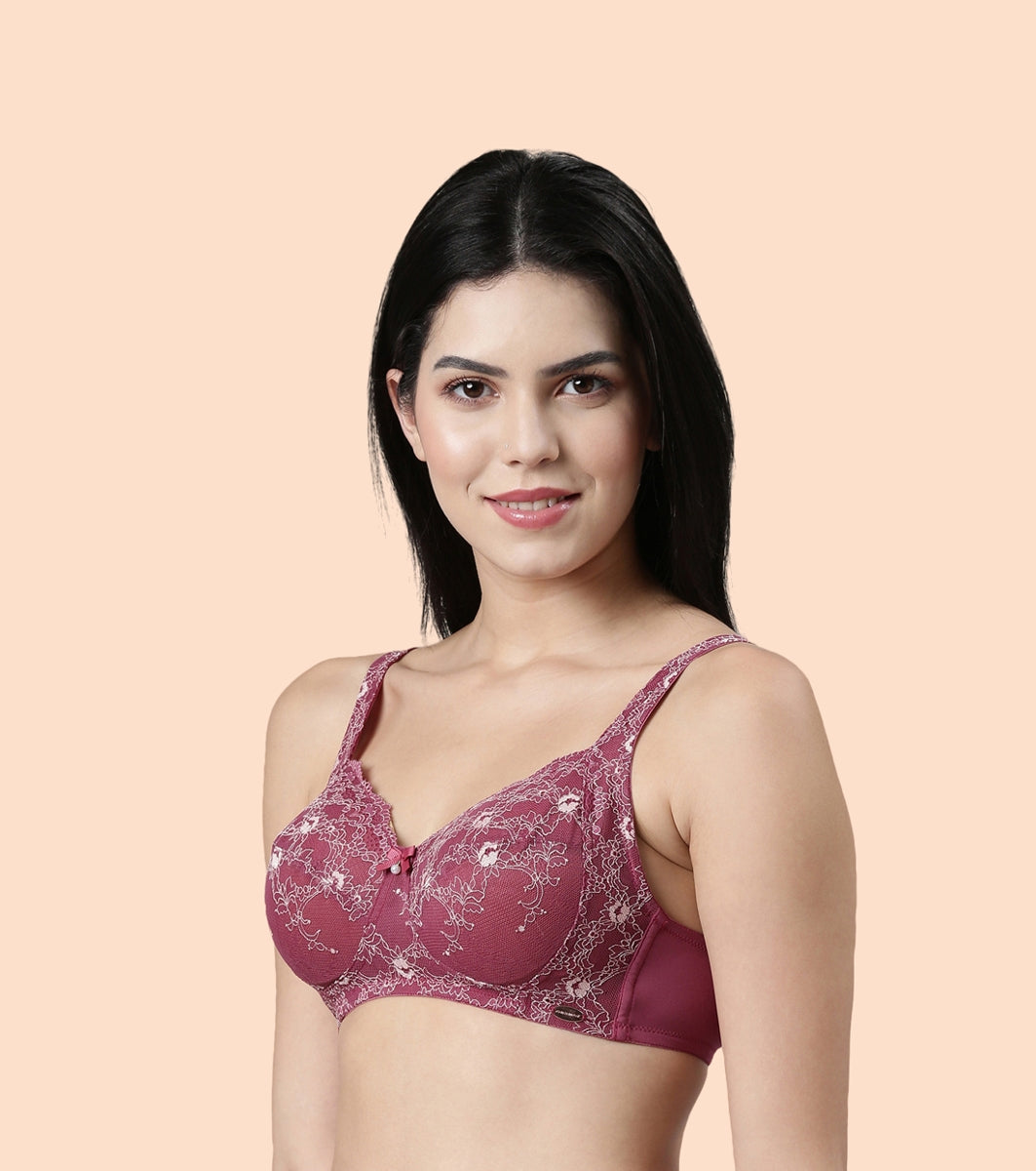 Enamor F129
LACE CONTOUR BRA
NON-PADDED WIREFREE HIGH COVERAGE