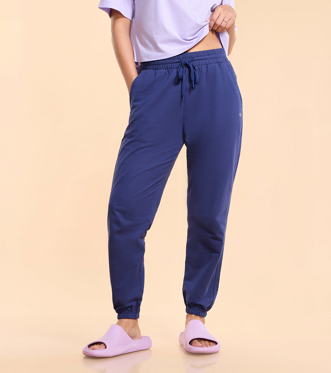 Enamor E406 High Waist Jogger - French Terry, Relaxed Fit, Regular Length, High Waist