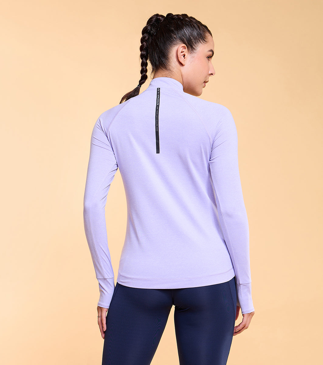 Enamor A310 Long Sleeve Troyer T-Shirt With Thumbhole