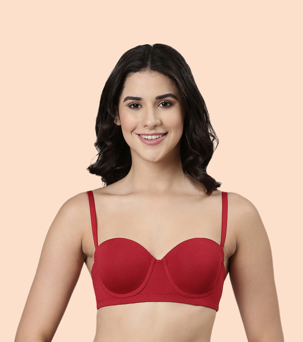 Enamor Multiway Bra For Women | High Coverage Cotton Strapless Bra For No Spill Coverage | A078Enamor Multiway Bra For Women | High Coverage Cotton Strapless Bra For No Spill Coverage | A078